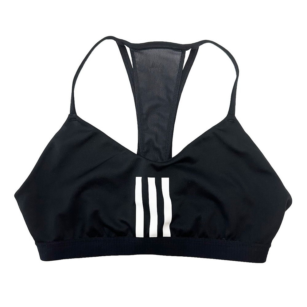 ADIDAS Racerback Sports Bra • XS / Small • black, classic white stripe